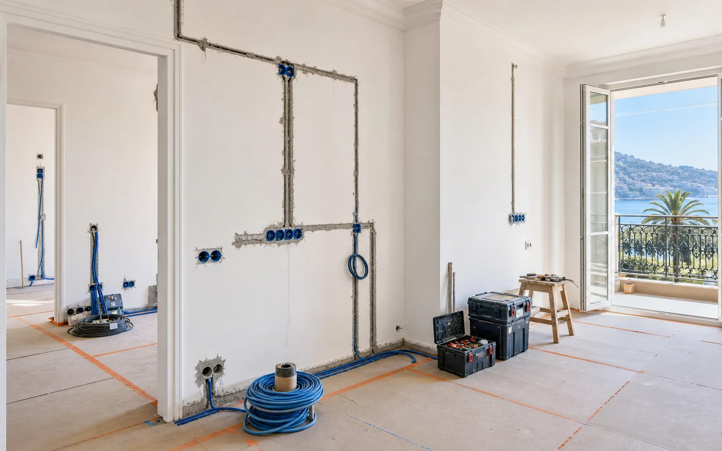 Renovation electrique propre dans un appartement a Nice